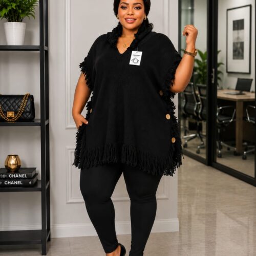 fringe poncho blouse