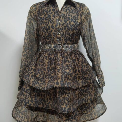 leopard leopard short dress