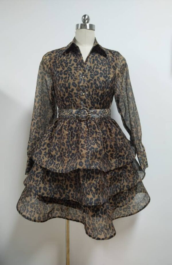 leopard leopard short dress