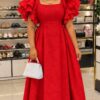 reeddd cermony dress
