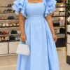 skyblue cermony dress