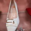 high hills white shoes