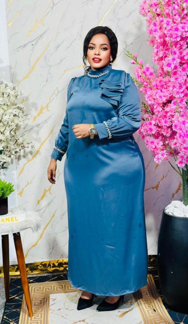 women blue bubu dress