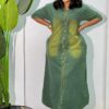 green dress jeans